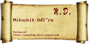 Mikschik Dóra névjegykártya
