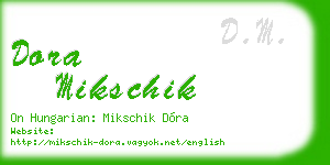 dora mikschik business card